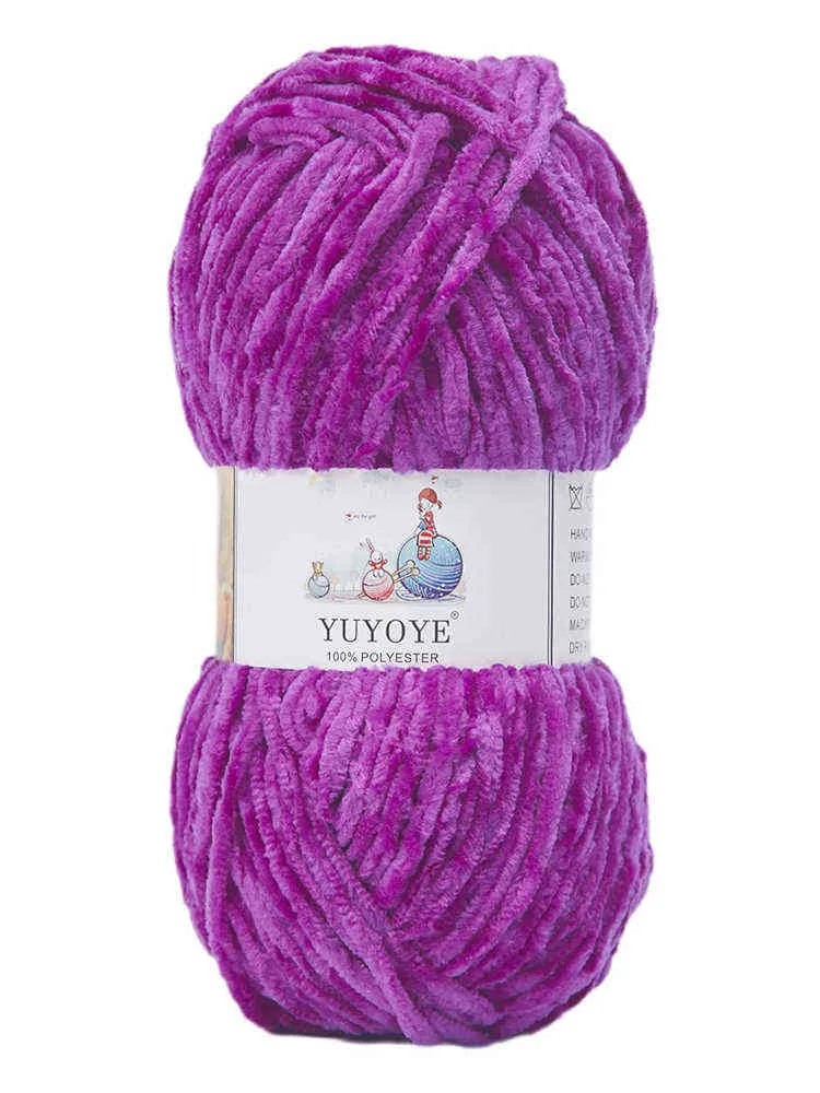 100g Chenille Yarn Polyester Blended Cotton Velvet Yarn for Knitting and  Crochet Soft Warm Wool Yarn Thick Line DIY Scarf Line