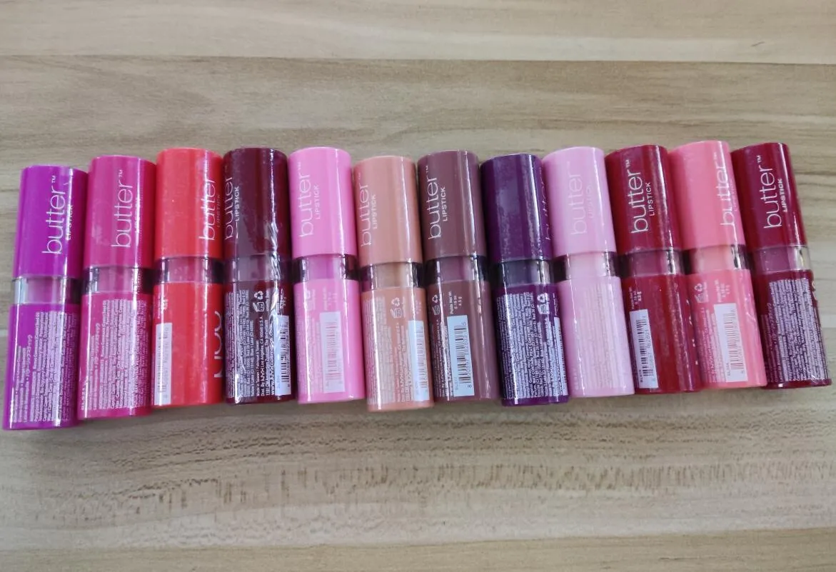 Boter lippenstift 12 kleuren Batom Mate Waterdichte Langdurige NY Tint Lip Gloss Stick Merk Make Maquillage Drop Ship