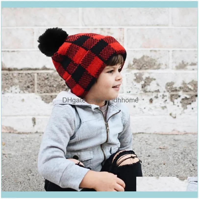 Winter Warm Knitted Hat Fashionable Csual Plaid Woolen Hat Christmas Knitted Cap for Adults1