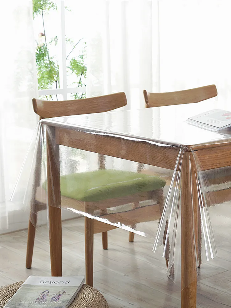 Nappe transparente - Protection de table rectangulaire, nappe de table en  cristal imperméable à l'eau et à l'huile - Film protecteur pour table à  manger/bureau/table basse de jardin - Personnalisé : 