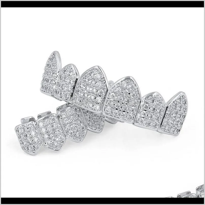 DHgate.com:18K Gold Plated Copper Hip Hop Grillz, Luxury Bling Zircon ...