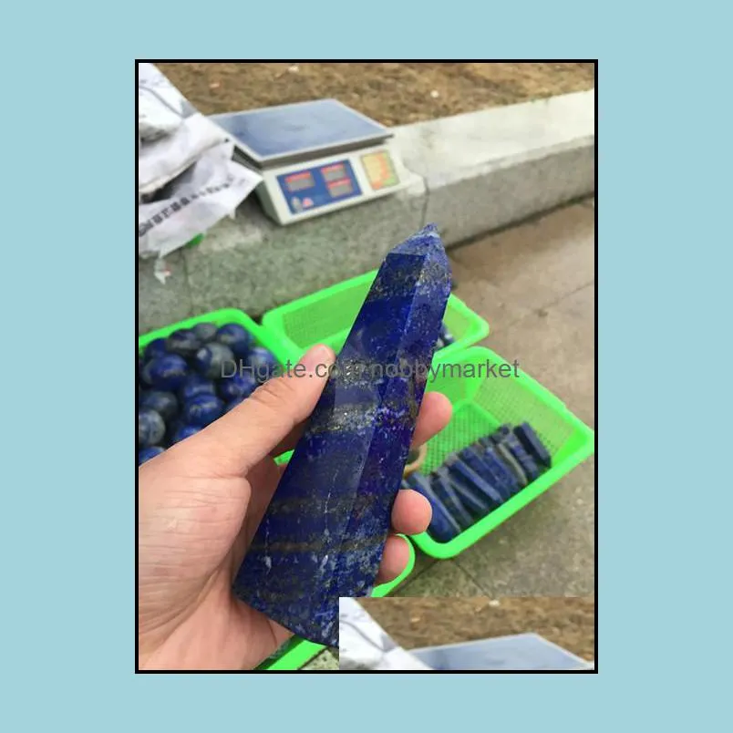 About 400g BEAUTIFUL NATURAL Lapis Lazuli quartz crystal double point healing ,Lingsite large single pointed six prism