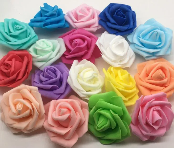 PE ROSE 6,5cm / 2,56 "FOAM Artificial Rose Camellia Flower Heads Wedding Christmas Party Decoration