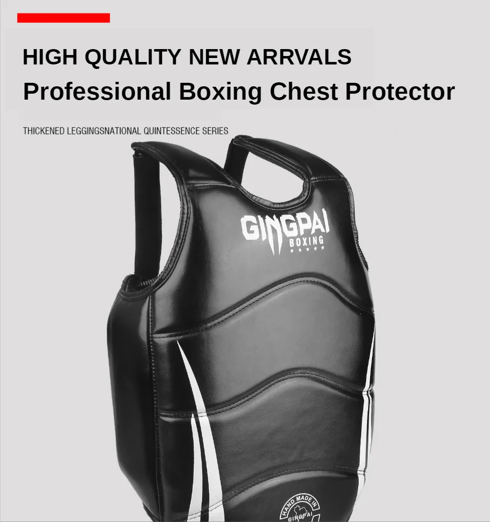 Karate Chest Guard Sanda Women Men Kids Protection Pad Sparring Training Kickboxing Taekwondo Protector Vest Black L - View #7