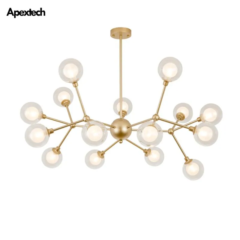 Lampadari Lampadario moderno a globo in vetro Rami di fissione molecolare Luci a soffitto Apparecchi di illuminazione per camera da letto del soggiorno