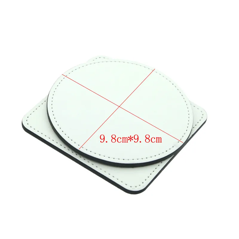 Sublimation Blank Pad Coaster Party Gift Thermal Heat Transfer Round Squal Cup Coasters Mat 10*10cm HH21-285