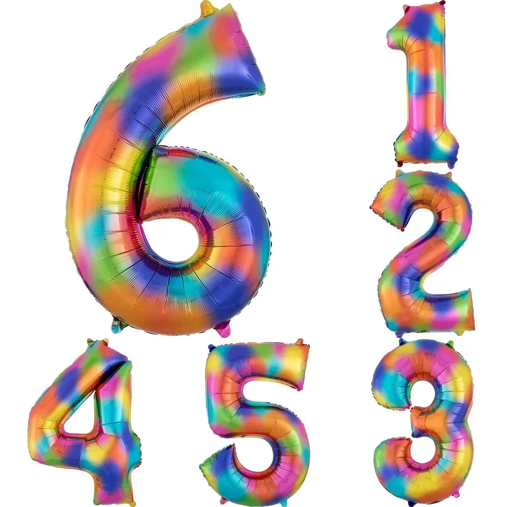40インチレインボーカラー大バルーン父の日アルミニウムフィルムデジタル風船母の日の誕生日結婚式の装飾風船G34F6im