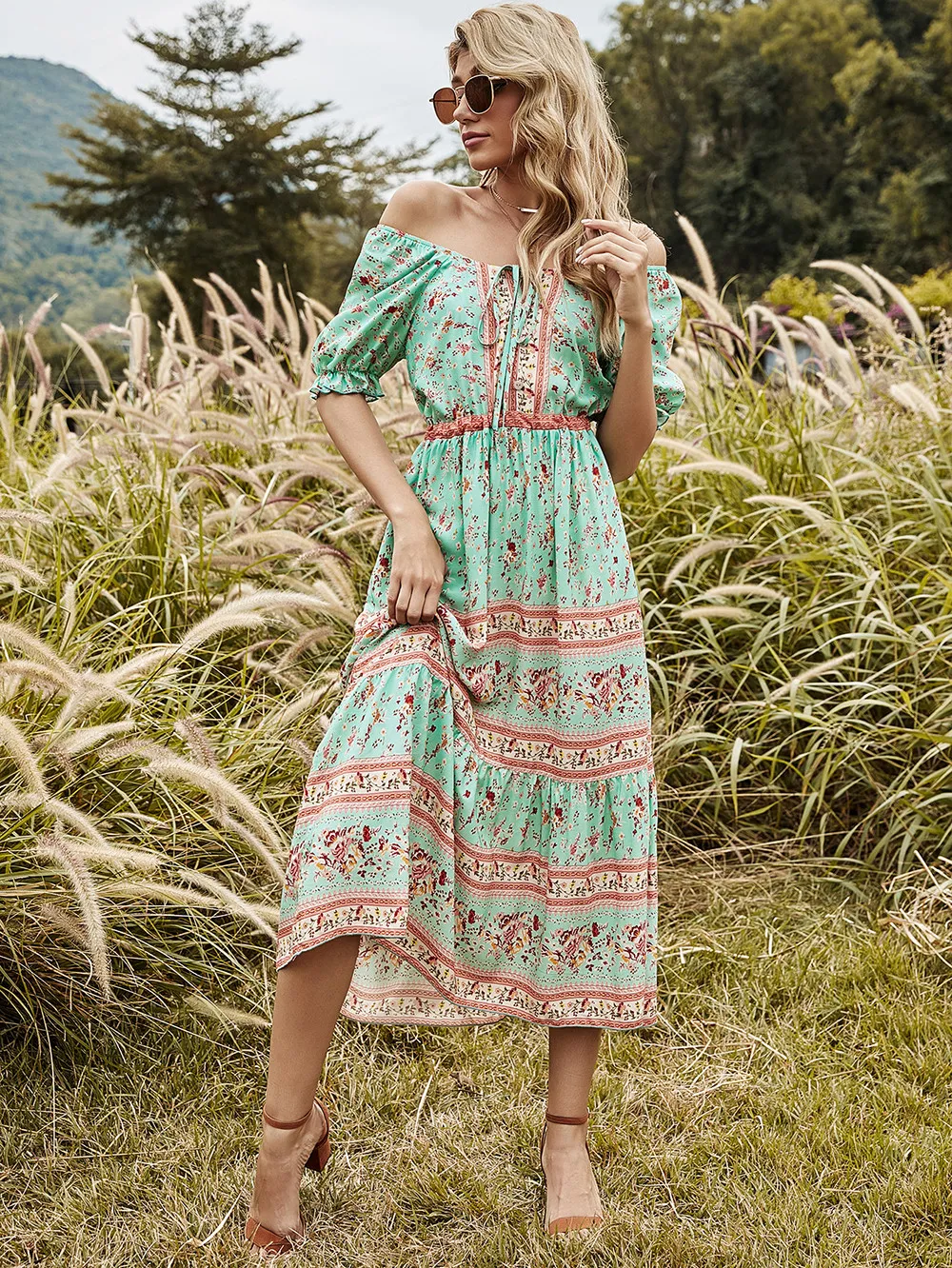 bohemian empire waist dress Boho Maxi Dress main image 0
