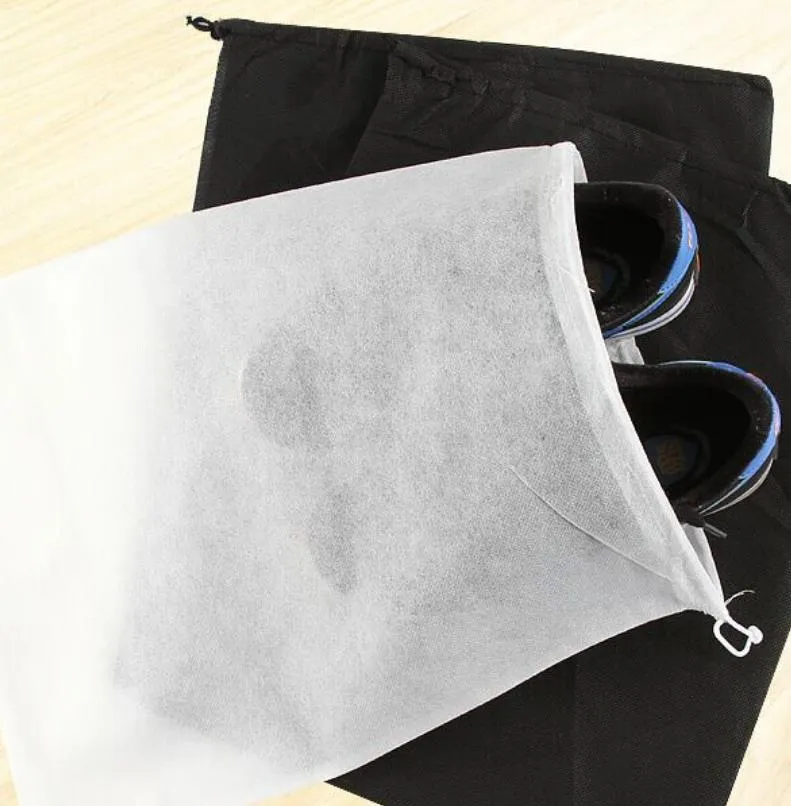 Case Black/White Non-Woven Travel Storage Shoe Dust-Proof Tote Dust Bag Travel Shoe Storage Bag