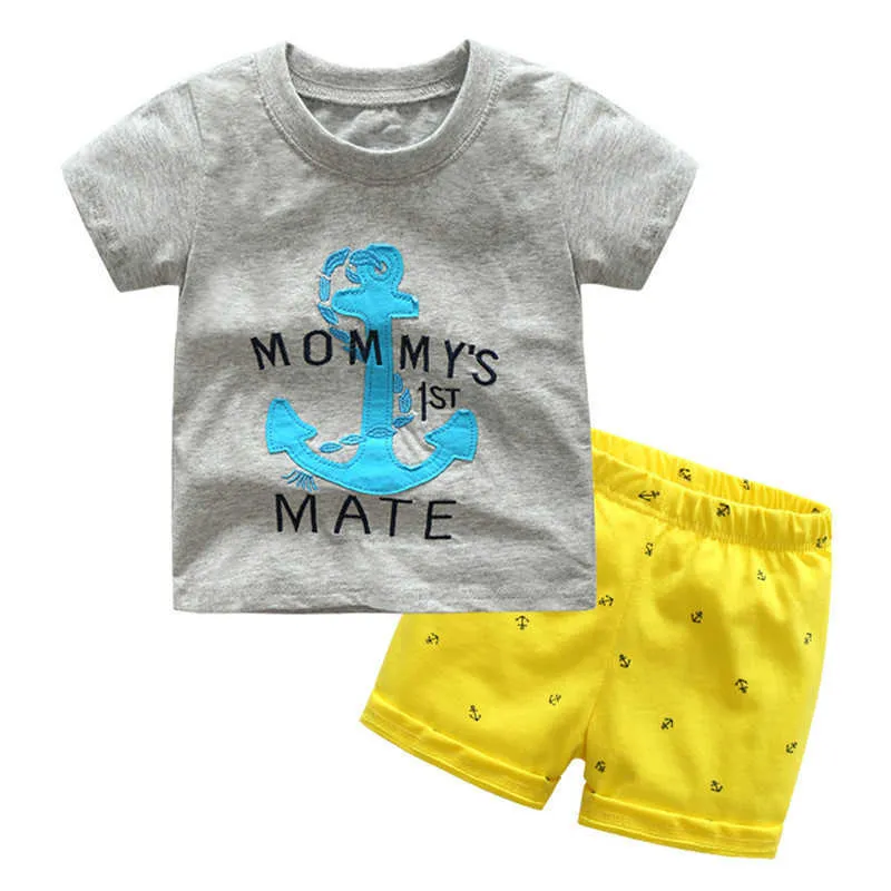 Распродажа, хлопковый комплект для маленьких мальчиков, летняя одежда, комплекты одежды для маленьких мальчиков, костюм, детская одежда, 210529