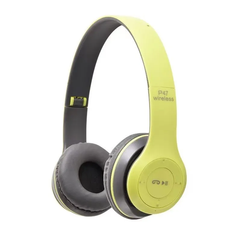 Écoute Bluetooth P47 de bonne qualité Bluetooth P47 STÉRPHONES STÉRÉO CALAGE PLIMable Animation de basse Écouteur de jeu montrant Prise en charge de la carte FM TF Buildin Mic 53