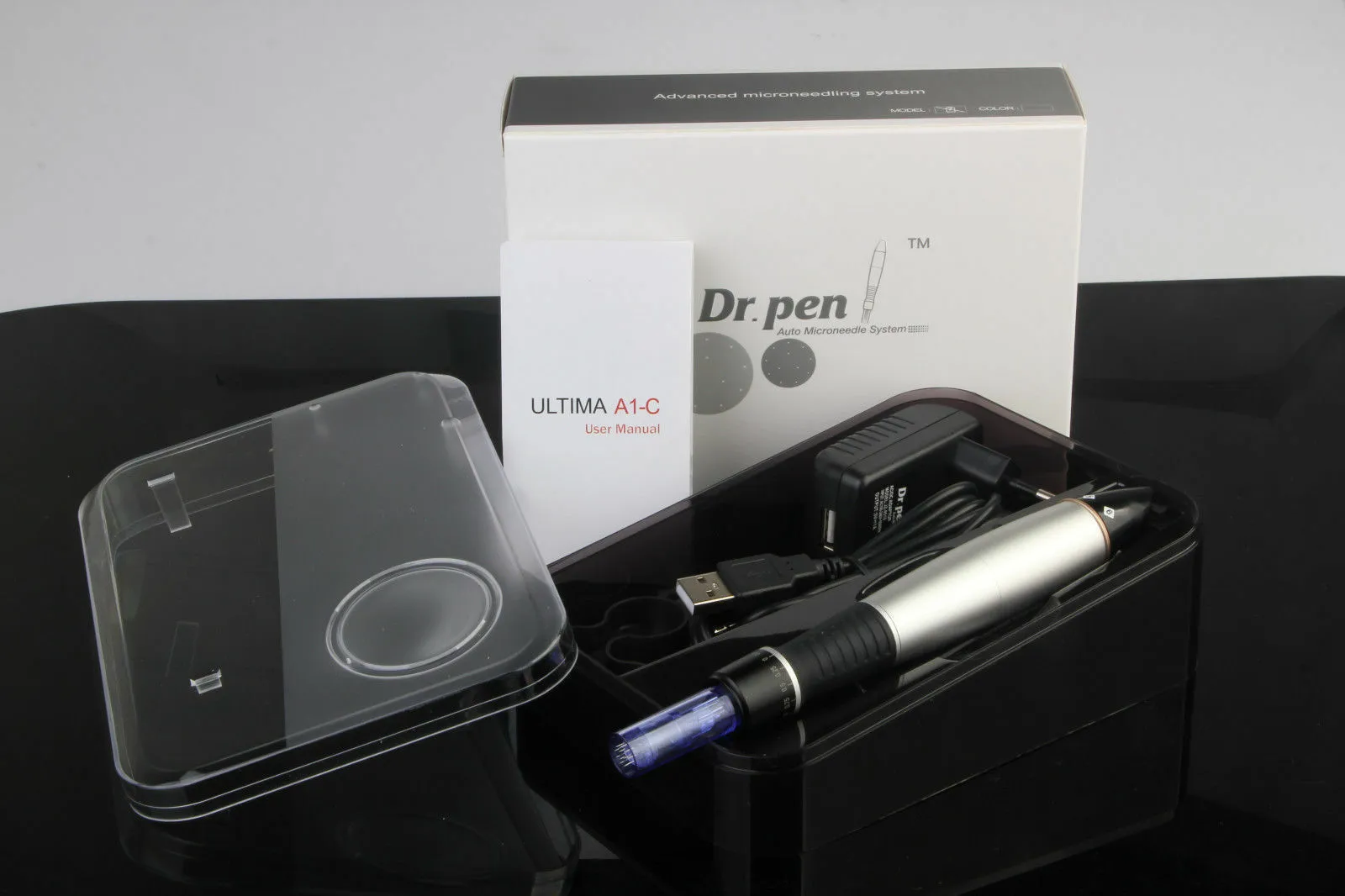 A1-C Derma Dr. Pen Auto Microneedle Systeem Verstelbare naaldlengtes 0.25mm-3.0mm Elektrische Dermapen Huidverzorging NEERLEROLLER
