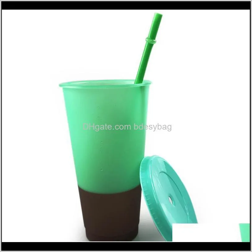 fast shipping 24oz/700ml colour changing cup color changing mug cold drinks magic cup coffee cups reusable plastic cup with