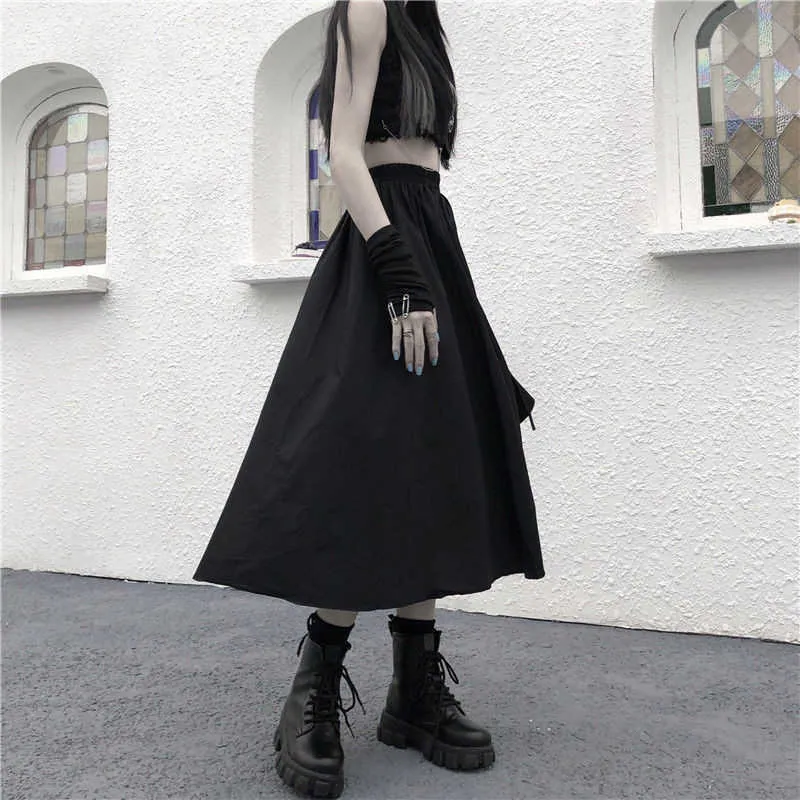 Korean black maxi skirt online