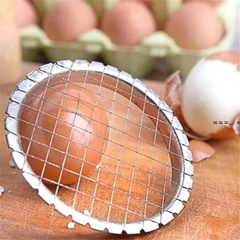 NewStainless Steel Egg Tool Slicer Cutter Cut Eggs Apparaatraster voor groenten Salades Aardappel Mushroom Chopper Keuken Chopper RRA12001