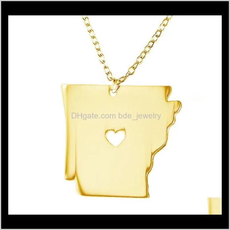 arkansas state iowa state hawaii state map necklace charm pendant necklaces with a heart statement