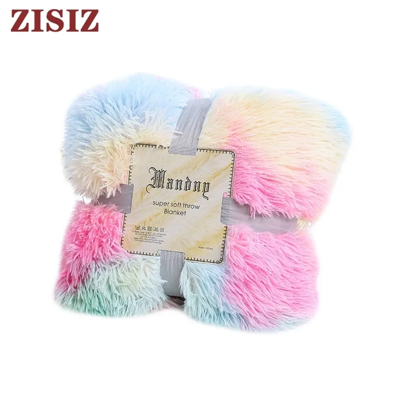 Soft Warm Bedding Throw Blanket Plush Fluffy Faux Fur for Bed Cover Sheet Throw Home Decoration Comfortable Blanket 211122