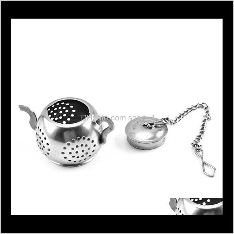 mini tea infuser 3.5cm teapot shaped tea strainer 304 stainless steel safely herbal filter reuseable kitchen accessories
