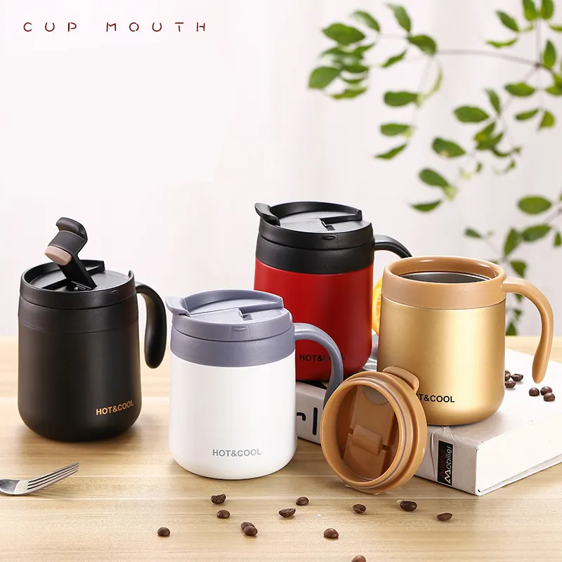 Thermos Cup 304 Stainless Steel Insulated Coffee Mug With Handle Thermos Cup  For Home Office 350ml 