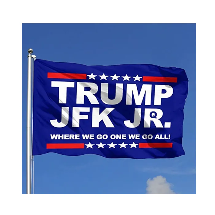Trump JFK Jr. 3x5 pieds drapeaux 100D Polyester bannières intérieur extérieur couleur vive de haute qualité avec deux œillets en laiton