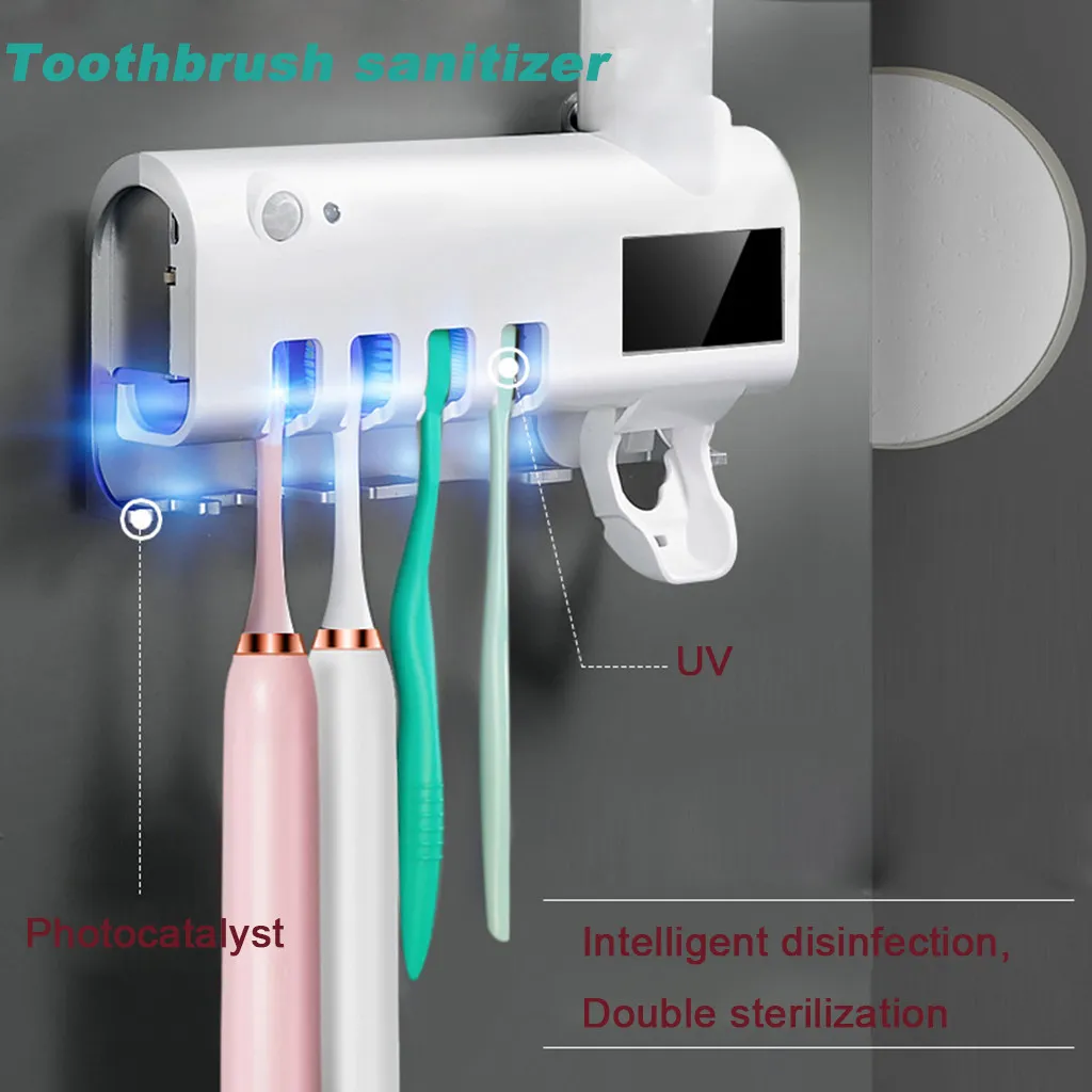 Hem UES Tandkrämhållare Dental-UV Tandborste Sanitizer Sterilizer Cleaner Storage Holder Ultraviolet Germicidal Tandborste 210322