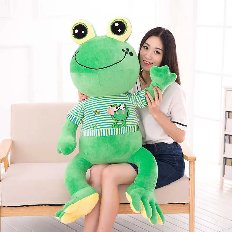 Kawaii Plush Frog Doll Giant Frog Stuffed Animal Pouf Toy For Kids With Big  Eye And Pillow H0824 From Dafu04, $22.07