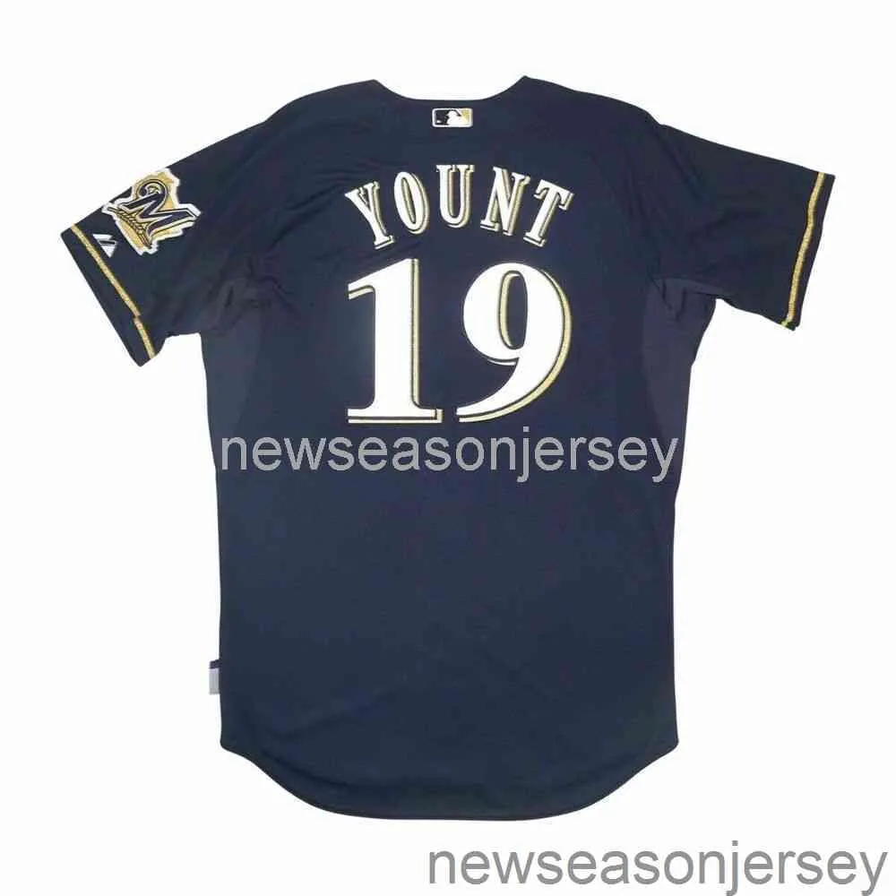 Gestikte retro jersey Robin Yount Base Jersey Men Women jeugd honkbal jersey XS-5XL 6XL