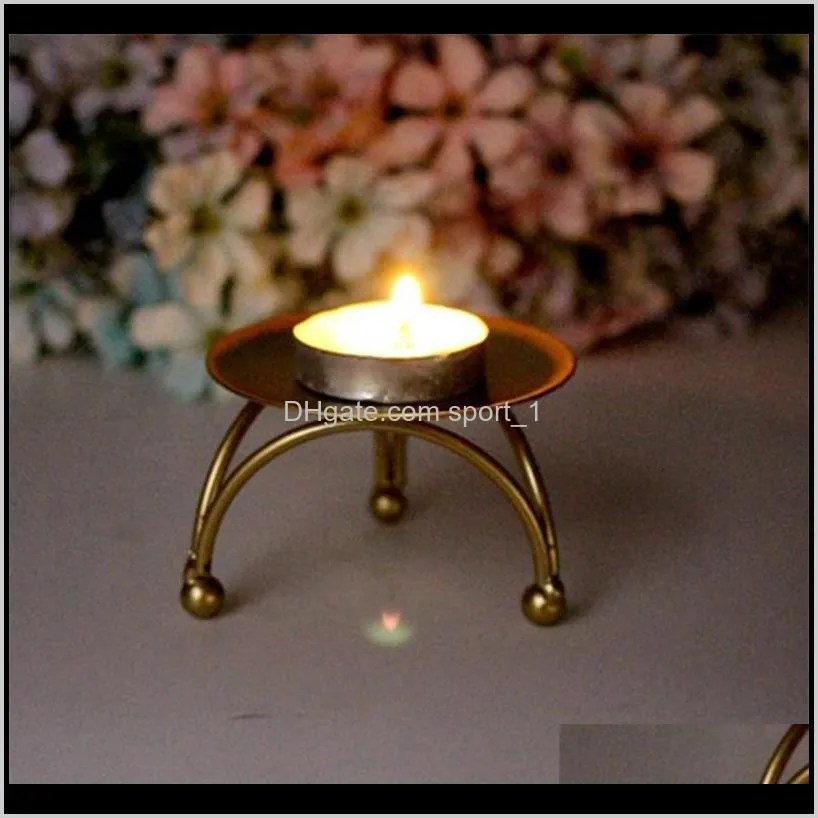 iron art candlesticks round table candle holder home party wedding ornamen desktop decor romantic small candle stand