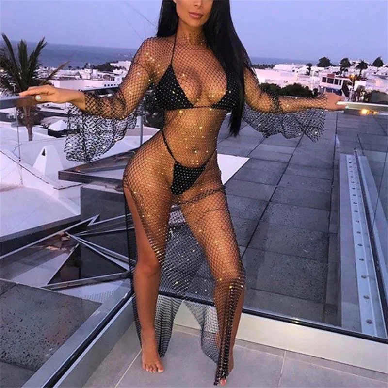 Vestido transparente best sale praia