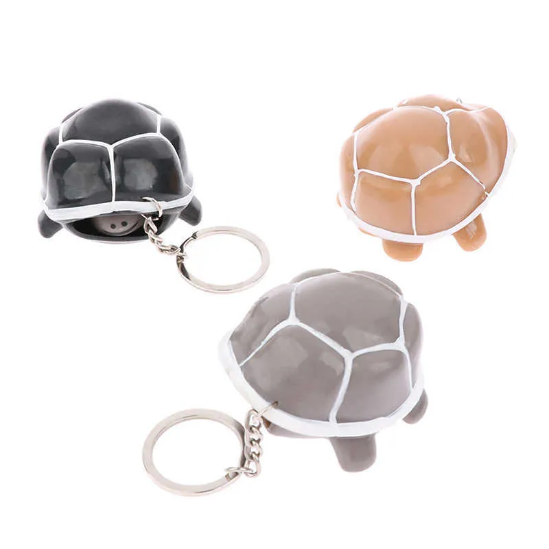 Nette Schildkröte Teleskop Kopf Schlüsselbund Cartoon Schildkröte Schlüssel Ring Anti Stress Squeeze Spielzeug Lustige Spielzeug Geschenk G1019