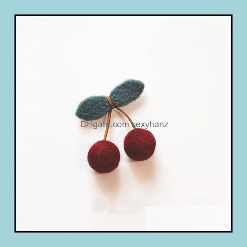 New fashion Cherry Brooch Handmade Sheep Blankets Cute Pin Girl Fashion Jewelry Accessorie