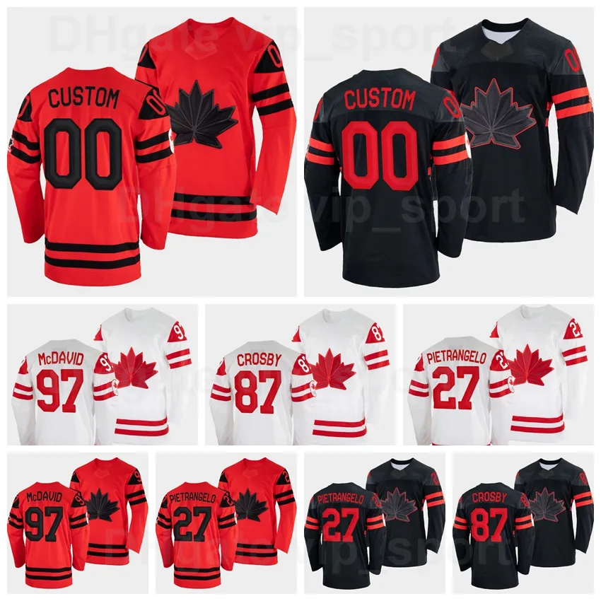 Canada Hockey Jersey 2022 Winter 97 Connor McDavid 87 Sidney Crosby 7 Alex Pietrangelo 91 Steven Stamkos 91 Nazem Kadri 63 Brad Marchand Red White