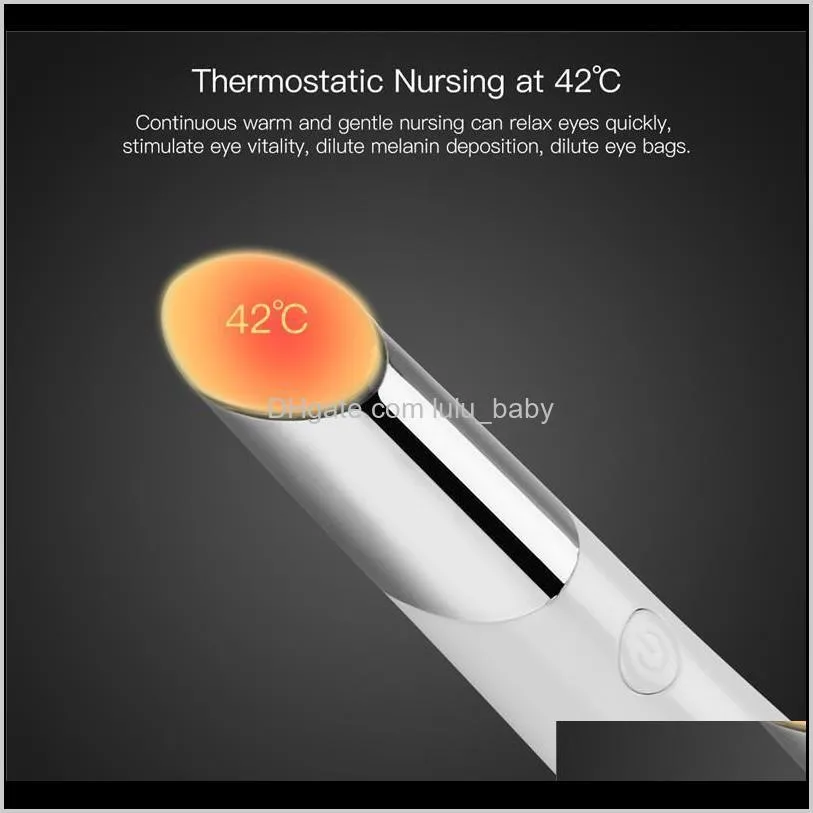 electric eye massager vibrating eye thermal massager led photon light therapy eye care bar facial slimming lifting massage stick