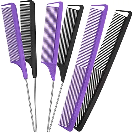 10 Pieces Hair Parting Ring 3 Pieces Steel Rat Tail Braiding Comb for  Parting and Magnetic Wrist Pin Hair Parting Selecting Tool Parting Combs  for
