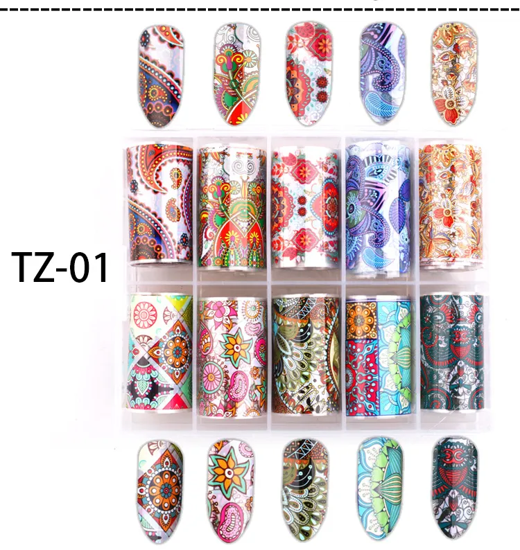 10 fogli di Natale Nails Foil Transfer Sticker Inverno Pupazzo di neve Fiocco di neve Albero di Natale Cervo Nail Art Decalcomanie Suggerimenti Decorazione di festival