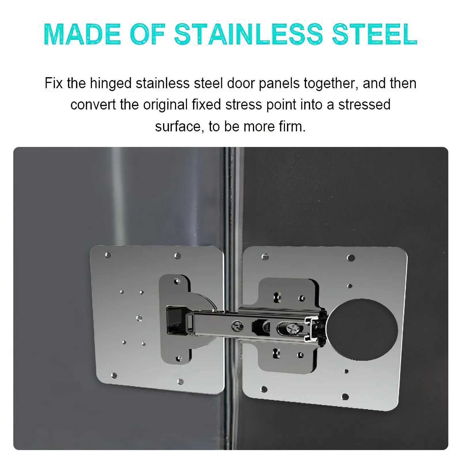 Door Hardware Furniture Cabinet Kitchen Hinge Repair Fixed Plate Made of Stainless Steel Mounting Installation with Free Scews