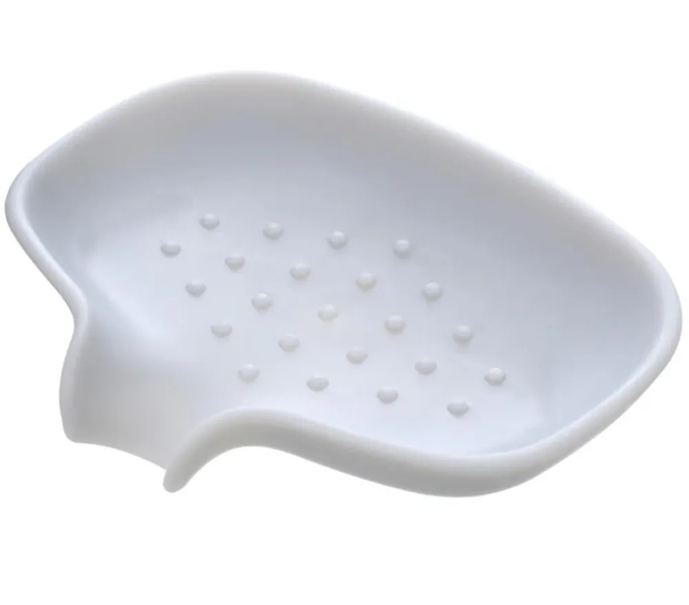 Factory Silicone Soap Dish with Drain Bar Holder for Shower Bathroom Self Draining Waterfall Tray Saver