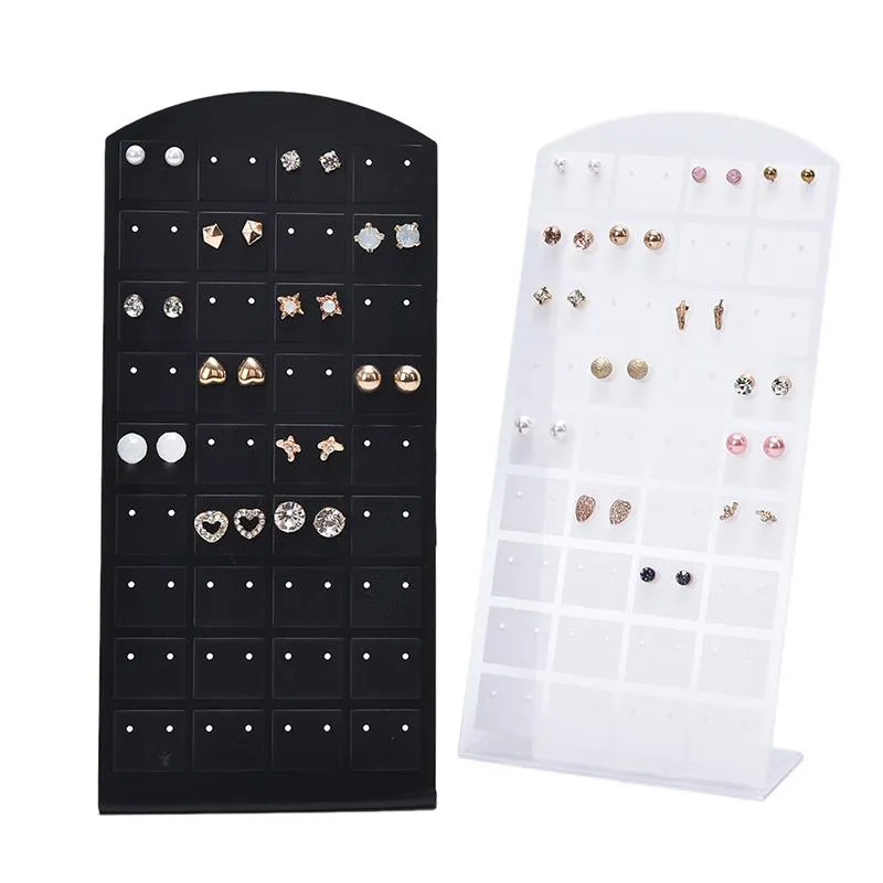 Hooks Rails 72 Gaten Oorbellen Oor Studs Sieraden Toon Plastic Display Rack Metalen Stand Storage Houder