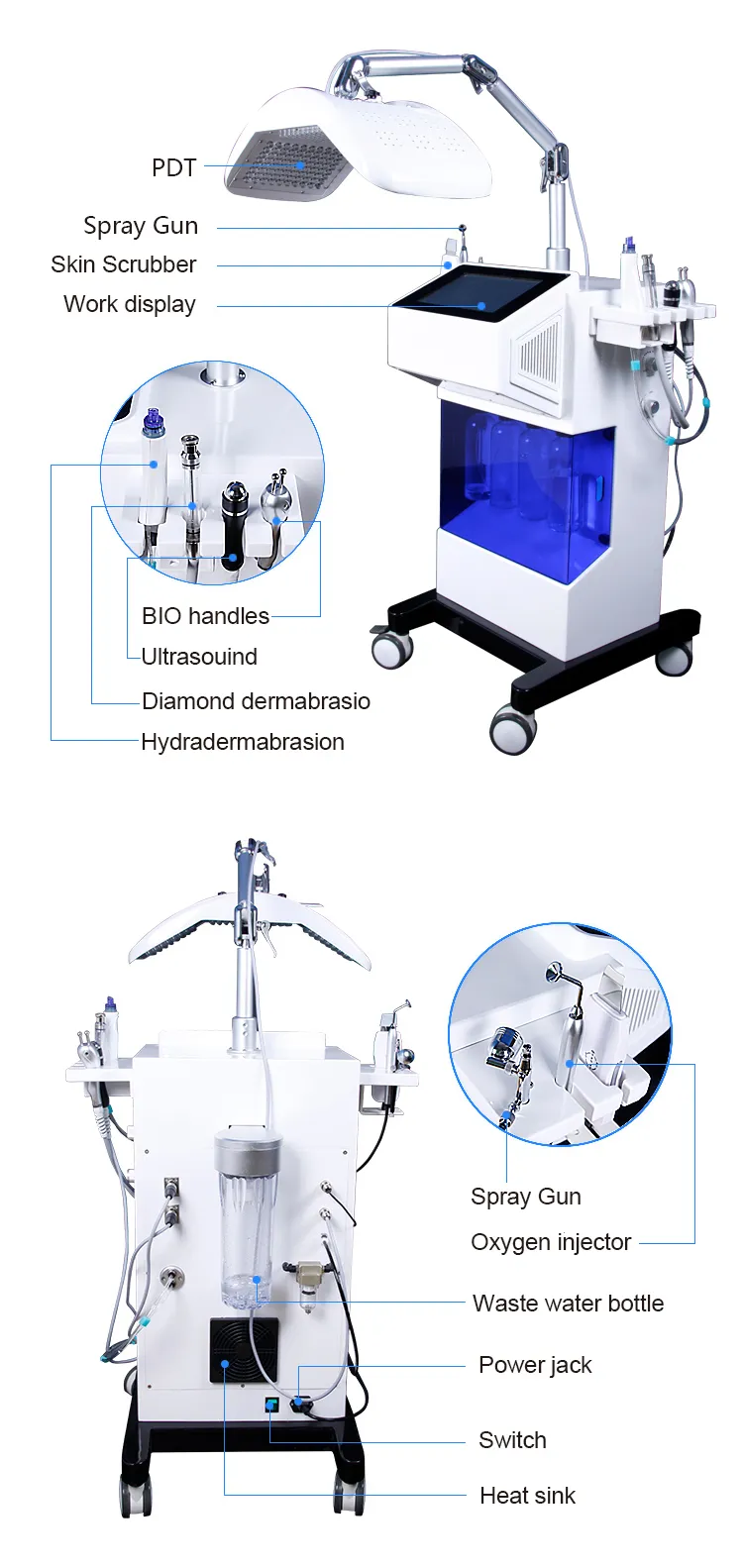 2020 New SPA600 hydra dermabrasion facial machine/skin care hydro dermabrasion facial machine/SPA Oxygen Facial Beauty Machine