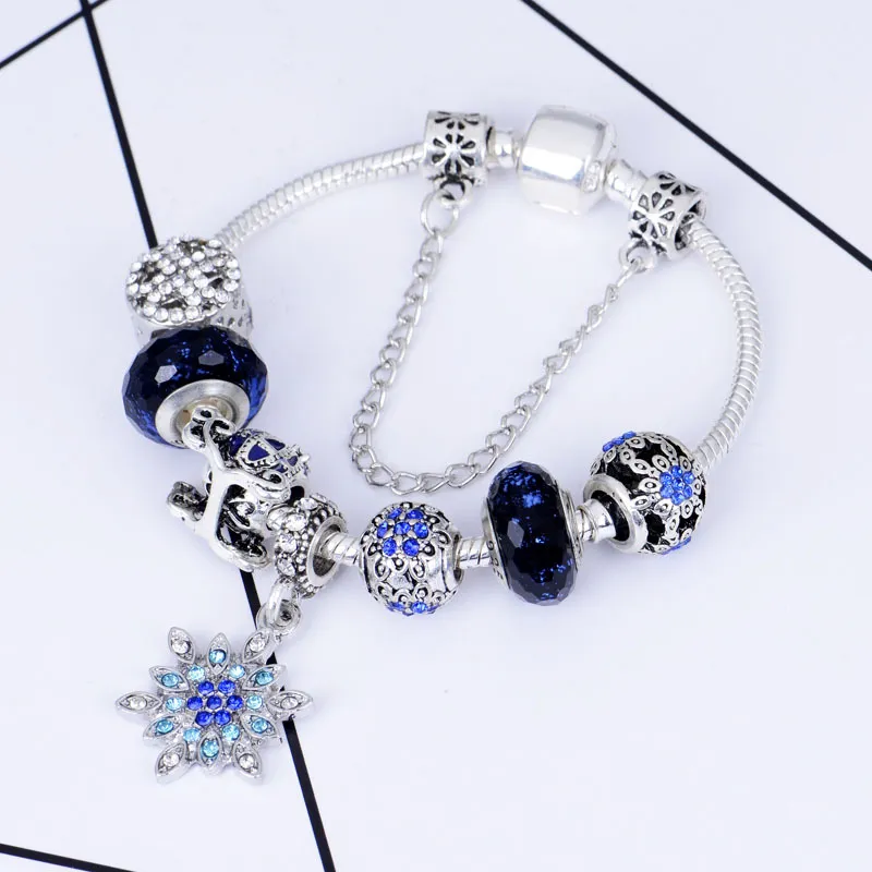 Mode charme brins Bracelet noël étoilé flocon de neige pendentif citrouille voiture bricolage verre perle perlée bijoux bon cadeau