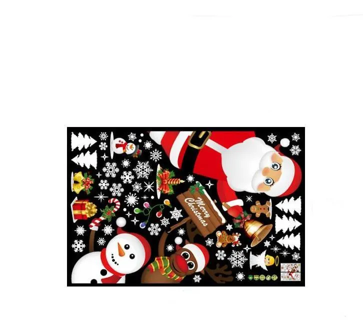 Kerstmisdecoratie Grote Sneeuwman Rendier Santa Claus Christmas-Tree Window Cursies Hangende Ornamenten Decal Winter Wonderland Kerstmis