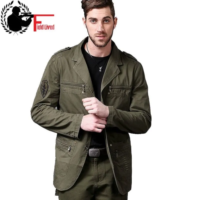 Military Style Cotton Portmans Jackets For Men With Multi Pockets