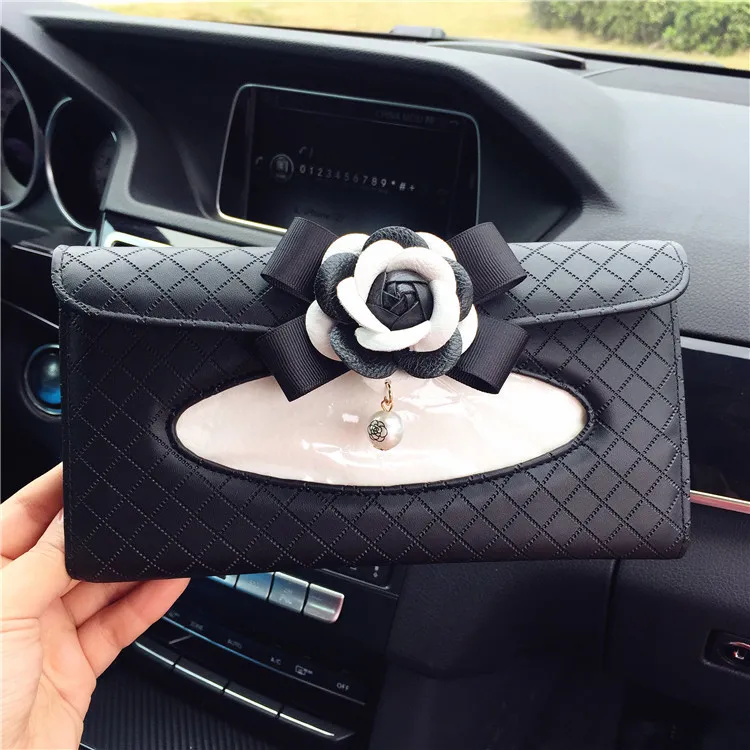 Camellia-Car-Sun-Visor-Tissue-Box-Leather-Hanging-Auto-Tissue-Holder-Flower-For-Girls-Crystal-Rhinestone-Auto-Tissue-Paper-9