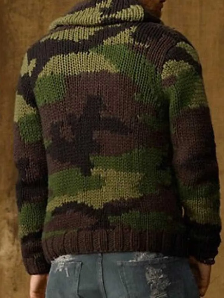 Camo cardigan mens sales