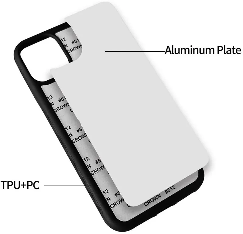 昇華空白の電話ケースは空白の印刷可能なDIYの柔らかいゴム保護の耐衝撃性の耐スリップケースiPhone 13 12 11 Pro Max Samsung Galaxy S20 S21