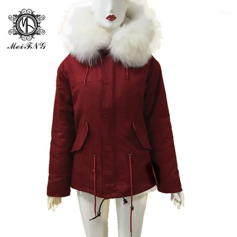 Vrai Raton Laveur Chien Col De Fourrure Loisirs Chaud Femmes Hiver Artificielle Manteau XS-4XL1