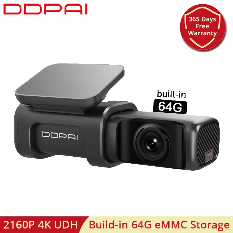 CAR DVR DDPAI Dash Cam Mini 5 2160P 4K UHD 64G DVR Android Car Camera Bygg-In WiFi GPS 24h Parkering Automatisk körning Vehicle Video Recroder