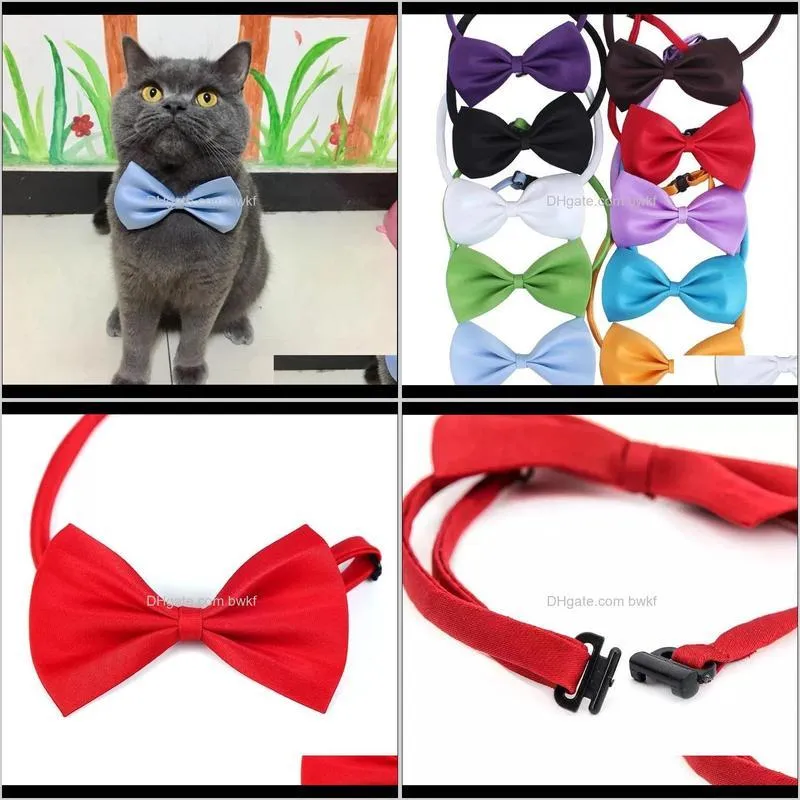 50/100 pcs/lot mix colors pet cat dog bow tie grooming products fashion rabbit puppy adjustable bowtie accessories 201127