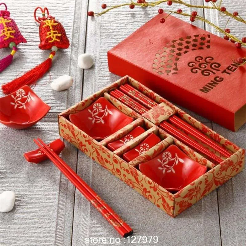 중국 스타일 크리 에이 티브 세라믹 식기 선물 일본과 한국 요리 주방 용품 스시 세트 210928