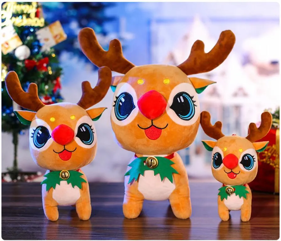 ベルズぬいぐるさのエルクのおもちゃクリスマスの鹿人形人形の子供たちの子供たちが贈り物かわいいクリスマスの装飾